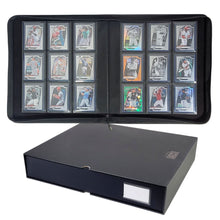 Load image into Gallery viewer, Toploader Album - 9-Pocket Binder with Rigid Slipcase | Holds 252 Standard Toploaders | Premium Heavy-Duty Square Spine Case for Ultimate Protection | Acid-Free, Clear Side-Loading Pages