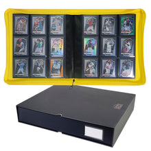 Load image into Gallery viewer, Toploader Album - 9-Pocket Binder with Rigid Slipcase | Holds 252 Standard Toploaders | Premium Heavy-Duty Square Spine Case for Ultimate Protection | Acid-Free, Clear Side-Loading Pages