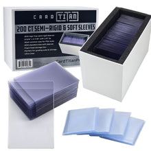 Load image into Gallery viewer, Card Titan Semi Rigid & Soft Sleeves - 200ct with Foam Lined Storage Box