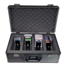 Load image into Gallery viewer, Card Vault 4 Row Trading Card Storage Box - Sports Cards Hard Case with Automatic Spring Loaded Pushers for Top Loaders and Graded Cards