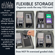 Load image into Gallery viewer, Card Vault 2 Row Trading Card Storage Box - Sports Cards Hard Case with Automatic Spring Loaded Pushers for Top Loaders and Graded Cards