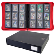 Load image into Gallery viewer, Toploader Album - 9-Pocket Binder with Rigid Slipcase | Holds 252 Standard Toploaders | Premium Heavy-Duty Square Spine Case for Ultimate Protection | Acid-Free, Clear Side-Loading Pages

