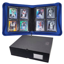 Load image into Gallery viewer, Toploader Album - 4-Pocket Binder with Rigid Slipcase | Holds 112 Standard Toploaders | Premium Heavy-Duty Square Spine Case for Ultimate Protection | Acid-Free, Clear Side-Loading Pages
