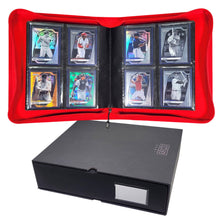 Load image into Gallery viewer, Toploader Album - 4-Pocket Binder with Rigid Slipcase | Holds 112 Standard Toploaders | Premium Heavy-Duty Square Spine Case for Ultimate Protection | Acid-Free, Clear Side-Loading Pages
