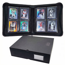 Load image into Gallery viewer, Toploader Album - 4-Pocket Binder with Rigid Slipcase | Holds 112 Standard Toploaders | Premium Heavy-Duty Square Spine Case for Ultimate Protection | Acid-Free, Clear Side-Loading Pages
