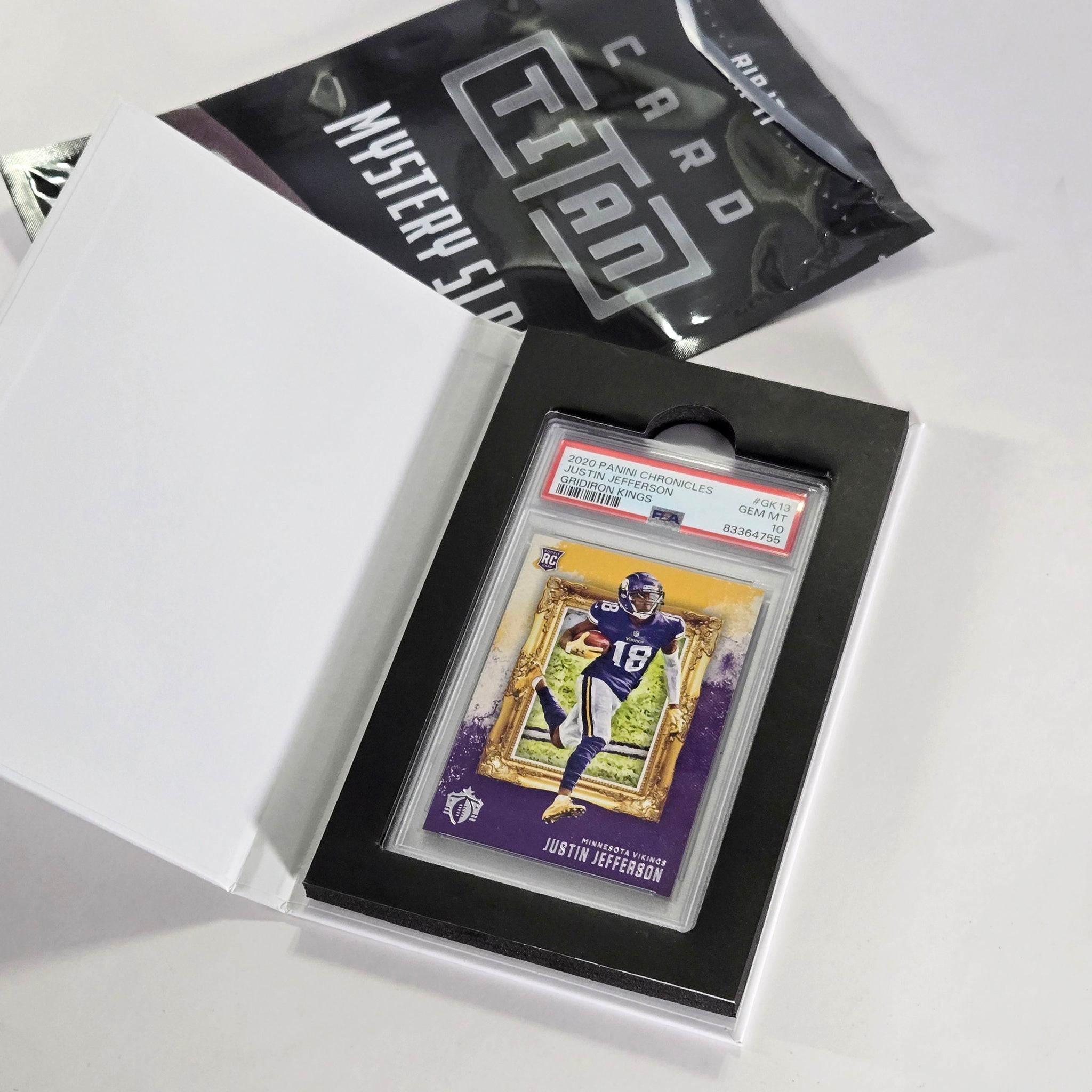 NFL Mystery Power Pack 1 Graded Football Card (PSA 8+) + 2 Sealed Packs | NFL Mystery Power Pack 1 Graded Football Card (PSA 8+) + 2 Sealed Packs |