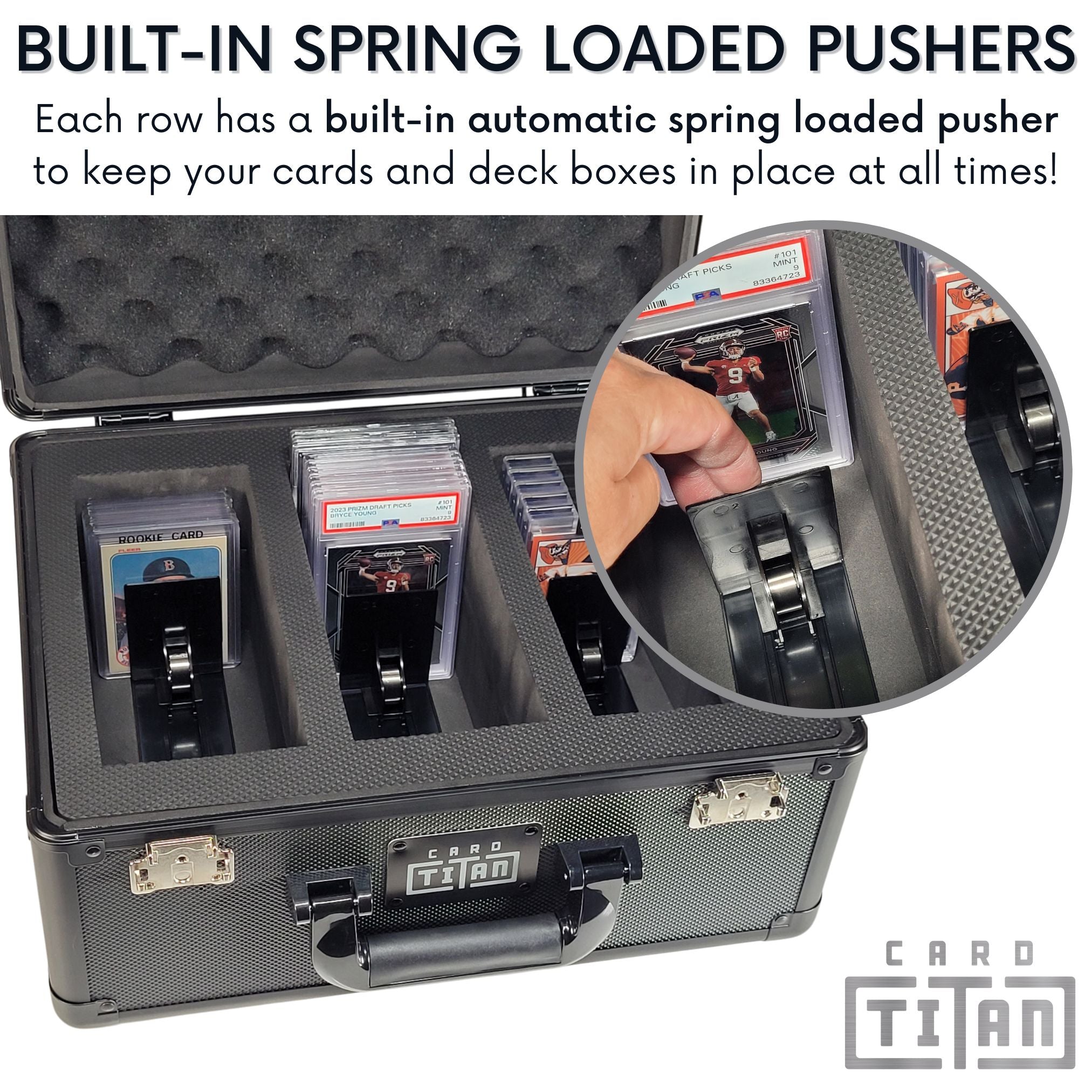 Card Vault 3 Row Trading Card Storage Box - Sports Cards Hard Case wit Card Titan Pro Card Vault 3 Row Trading Card Storage Box - Sports Cards Hard Case wit Card Titan Pro