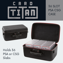 Load image into Gallery viewer, 36 Slot Graded Card Storage Box - CSG &amp; PSA Graded Card Case with Zipper Lock - 36 Slot Trading Card Storage Box Fits 36 PSA or CSG Graded Slabs and Graded Cards - Great PSA Card Case
